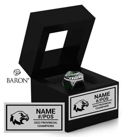Quinte Skyhawks U14 Football 2023 Championship Black Window Ring Box
