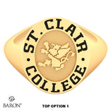 St. Clair College Oval Signet Class Ring - 602 - Design 6.2