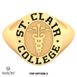 St. Clair College Oval Signet Class Ring - 602 - Design 6.2