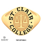 St. Clair College Oval Signet Class Ring - 602 - Design 6.2