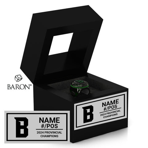 Robert Bateman Football 2024 Championship Black Window Ring Box