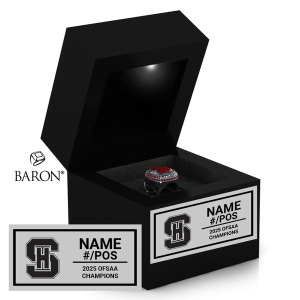 Sacred Heart Hockey OFSAA 2025 Championship Black LED Ring Box
