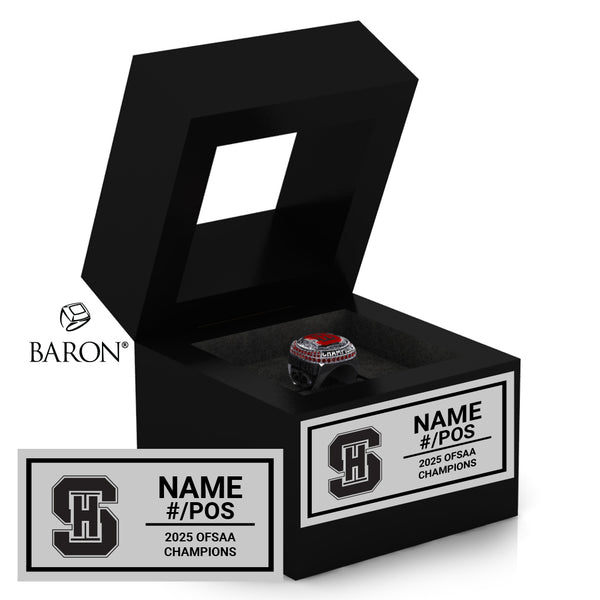 Sacred Heart Hockey OFSAA 2025 Championship Black Window Ring Box