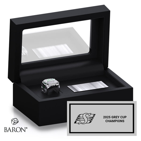 Saskatchewan Roughriders 2025 Fan Championship Black Standard Window Ring Box