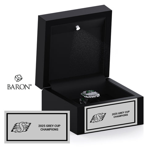 Saskatchewan Roughriders 2025 Fan Championship Black LED Ring Box