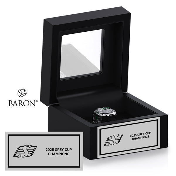 Saskatchewan Roughriders 2025 Fan Championship Black Window Ring Box