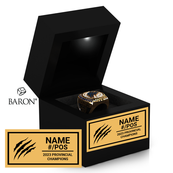 Sault Sabercats Football 2023 Championship Black LED Ring Box