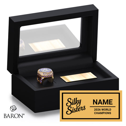 Silky Sharks Cheer 2026 Championship Black Standard Window Ring Box