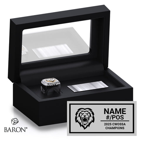 St. James Catholic High School Football 2025 Championship Black Standard Window Ring Box