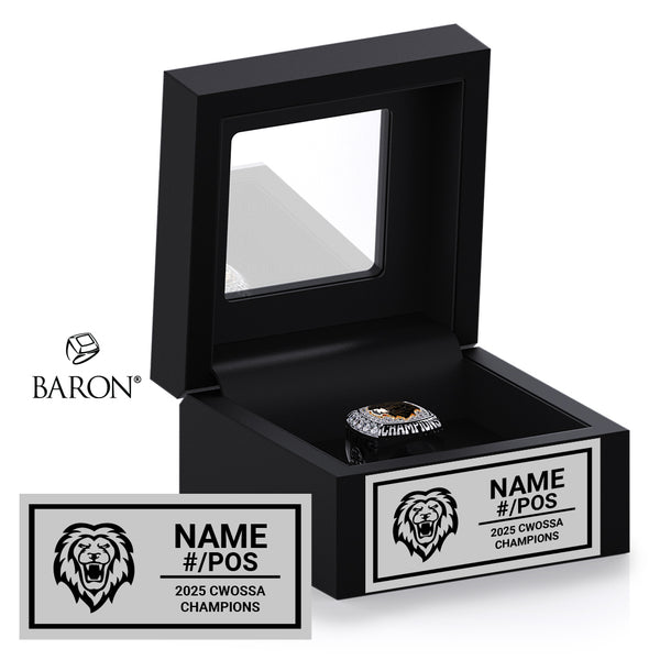 St. James Catholic High School Football 2025 Championship Black Window Ring Box