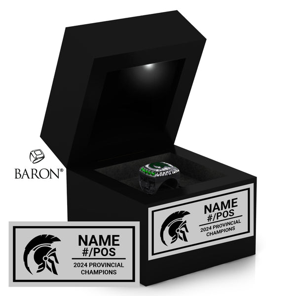 St. Stephen Spartans Football 2024 Championship Black LED Ring Box