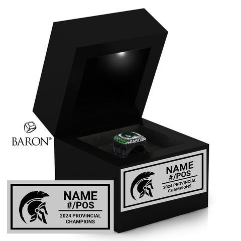 St. Stephen Spartans Football 2024 Championship Black LED Ring Box