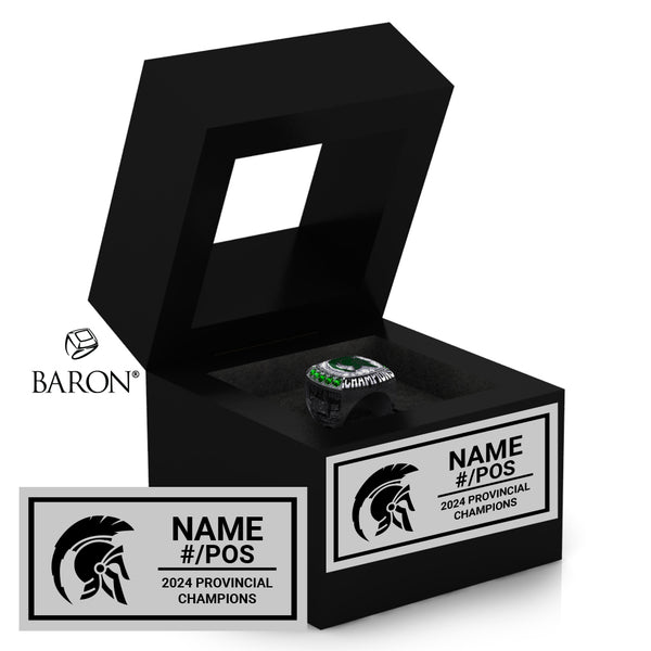 St. Stephen Spartans Football 2024 Championship Black Window Ring Box