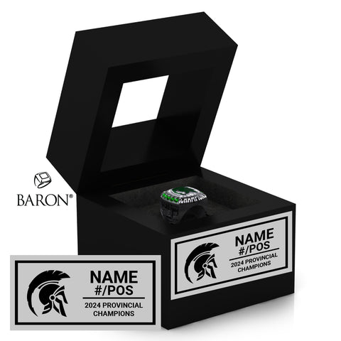 St. Stephen Spartans Football 2024 Championship Black Window Ring Box