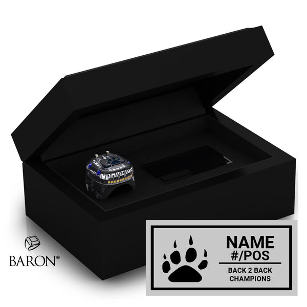 St Joseph's Jaguars Football 2024 Back 2 Back Championship Black Standard Window Ring Box