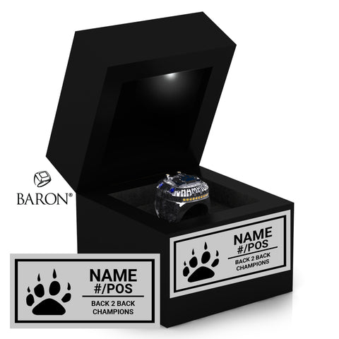 St Joseph's Jaguars Football 2024 Back 2 Back Championship Black LED Ring Box