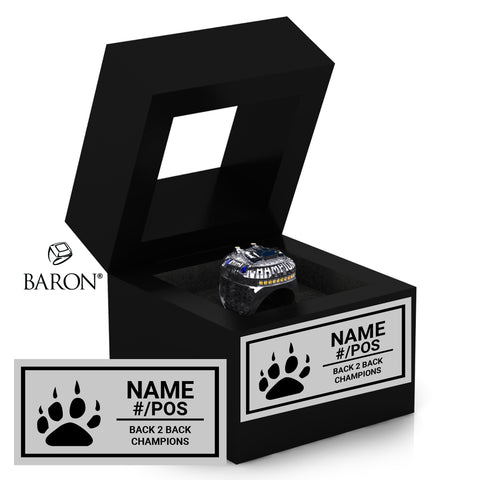 St Joseph's Jaguars Football 2024 Back 2 Back Championship Black Window Ring Box