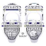 St Joseph's Jaguars Football 2024 Back 2 Back Championship Ring - Design 1.10