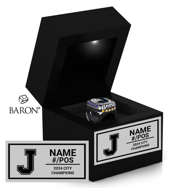 St Joseph's Jaguars Football 2024 Championship Black LED Ring Box
