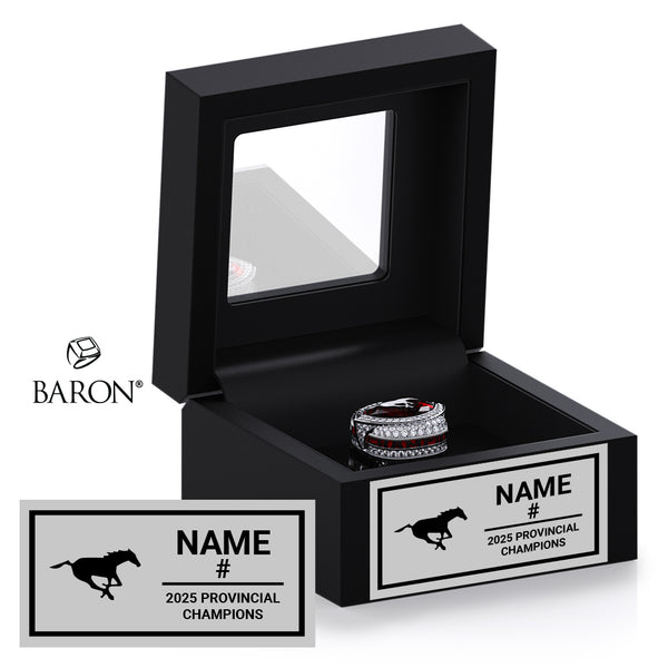 Stampeders LMF Football 2025 Championship Black Window Ring Box