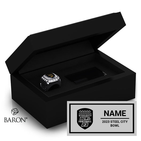 Steel City Bowl Football 2023 Championship Black Standard Window Ring Box