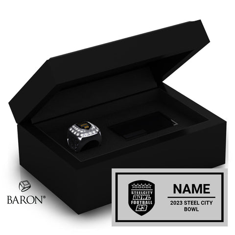 Steel City Bowl Football 2023 Championship Black Standard Window Ring Box