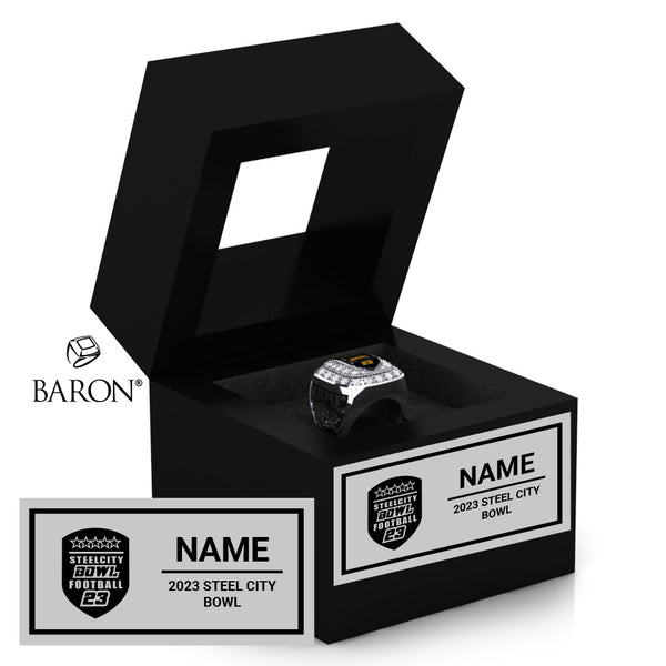Steel City Bowl Football 2023 Championship Black Window Ring Box