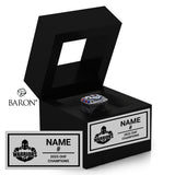 Stratford Warriors U18A OHF Hockey 2025 Championship Black Window Ring Box