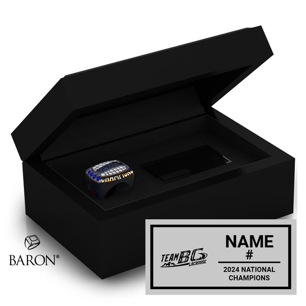 Team BC Lacrosse 2024 Dual Champion Championship Black Standard Window Ring Box