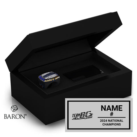 Team BC Lacrosse 2024 U17 Tackaberry Trophy Championship Black Standard Window Ring Box