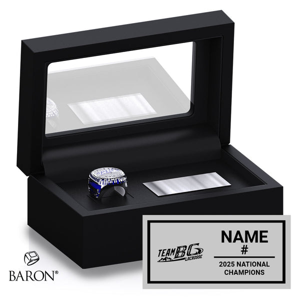 Team BC Lacrosse 2025 Championship Black Standard Window Ring Box