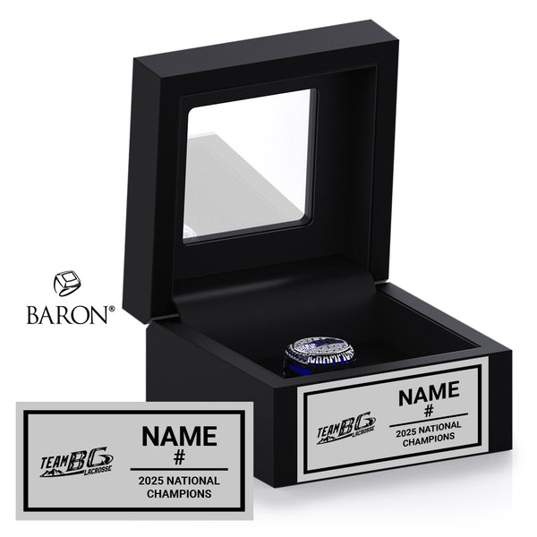 Team BC Lacrosse 2025 Championship Black Window Ring Box