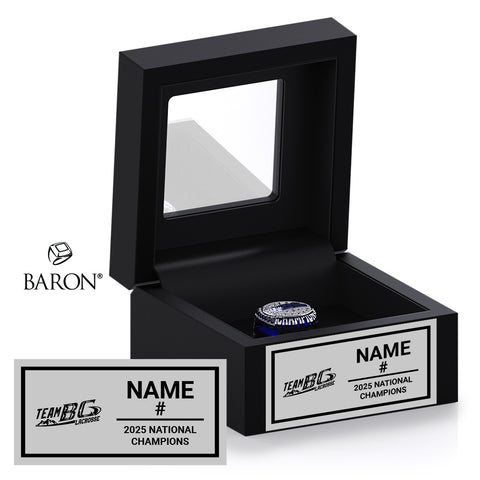 Team BC Lacrosse 2025 Championship Black Window Ring Box