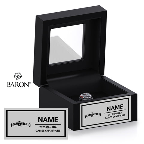 Team Ontario Lacrosse Canada Summer Games 2025 Championship Black Window Ring Box