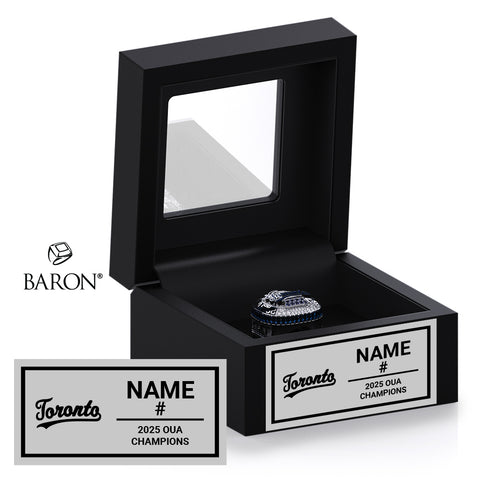 University of Toronto Baseball 2025 Championship Black Window Ring Box