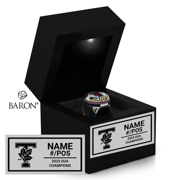 The University of Toronto Baseball 2023 Championship Black LED Ring Box
