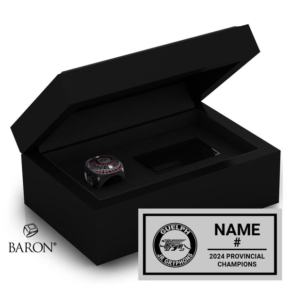 U12 AA Guelph Gryphons Football 2024 Championship Black Standard Window Ring Box