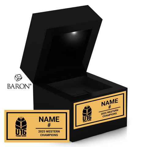 U16 Team Saskatchewan Football 2025 Championship Black LED Ring Box