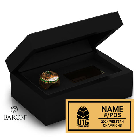 U16 Team Saskatchewan Football 2024 Championship Black Standard Window Ring Box
