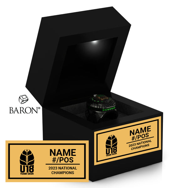 U18 Team Sask Football 2023 Championship Black LED Ring Box