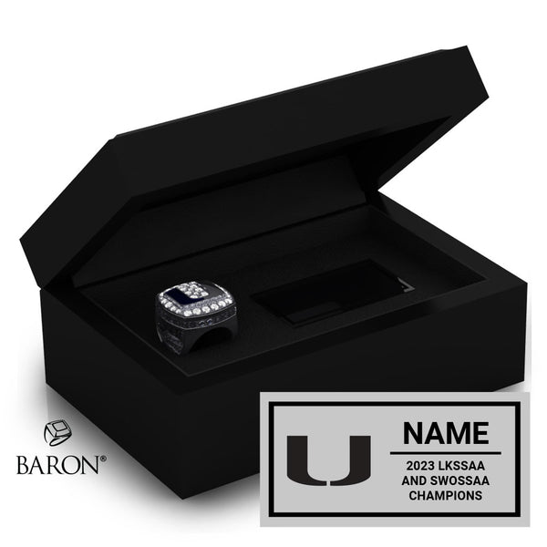 UCC Football 2023 Championship Black Standard Window Ring Box