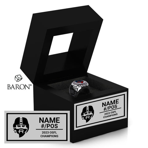 Vaughan Rebels U12 AAA OSFL 2023 Championship Black Window Ring Box
