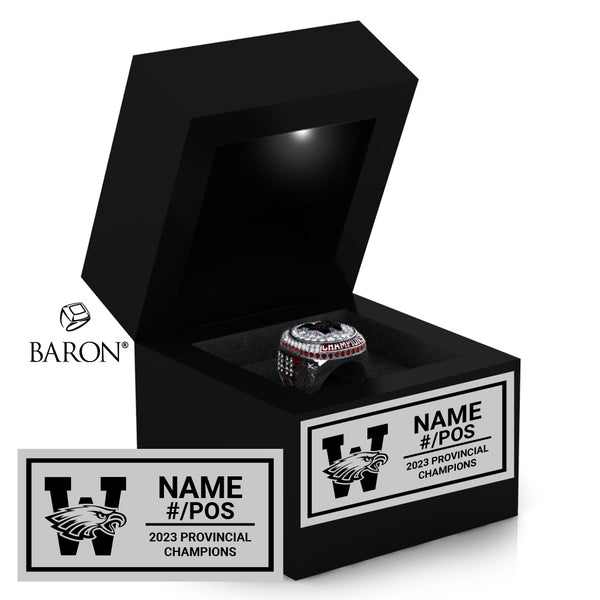 WCS Eagles Football 2023 Championship Black LED Ring Box