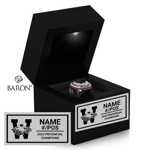WCS Eagles Football 2023 Championship Black LED Ring Box