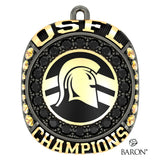 Waterloo Jr. Warriors Football U14 and U16 OSFL 2024 Championship Ring Top Pendant - Design 1.5