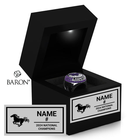 Western Mustangs Lacrosse 2024 Championship Black LED Ring Box