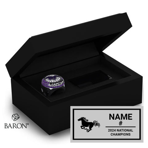 Western Mustangs Lacrosse 2024 Championship Black Standard Window Ring Box