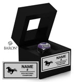 Western Mustangs Lacrosse 2024 Championship Black Window Ring Box