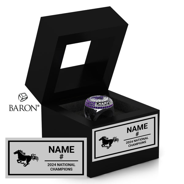 Western Mustangs Lacrosse 2024 Championship Black Window Ring Box