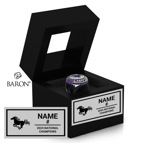 Western Mustangs Lacrosse 2024 Championship Black Window Ring Box